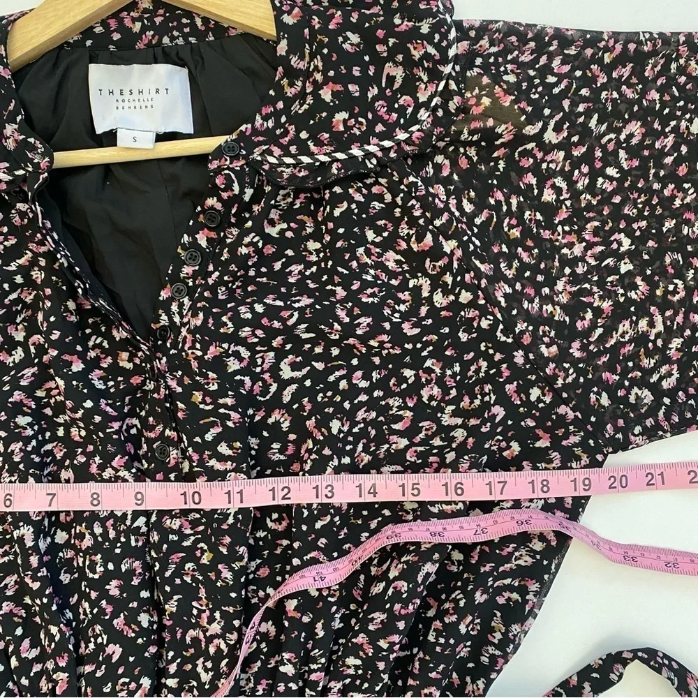 The Shirt‎ by Rochelle Behrens || Taylor Belted Collar Mini Dress Floral Leopard
